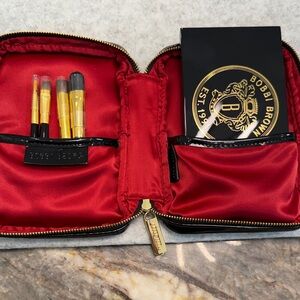 Bobbi Brown Black Makeup Bag with Vibrant Red Lining